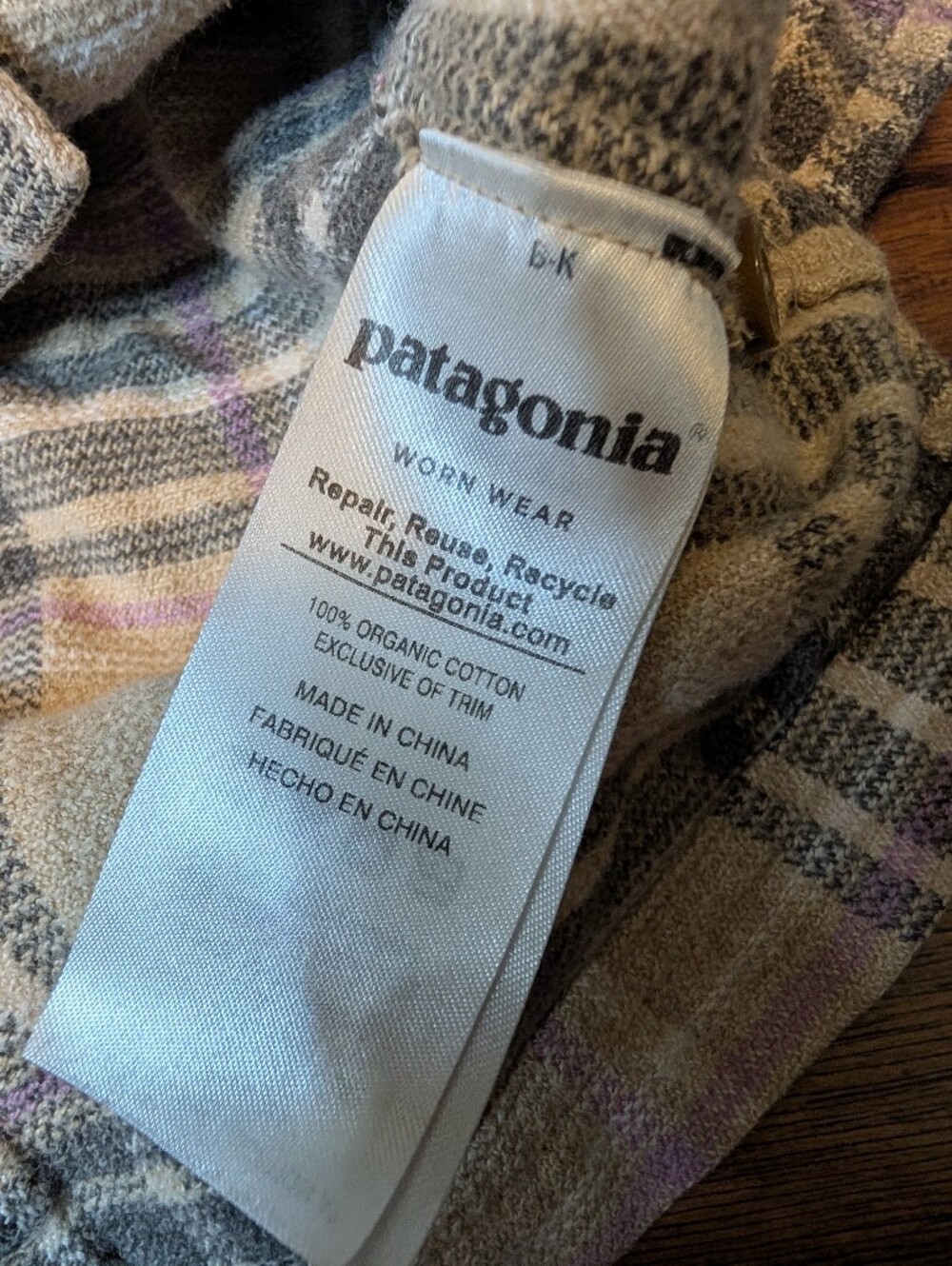 Patagonia Organic Cotton Long Sleeve Fjord Flannel Shirt Size 6 - Picture 5 of 11
